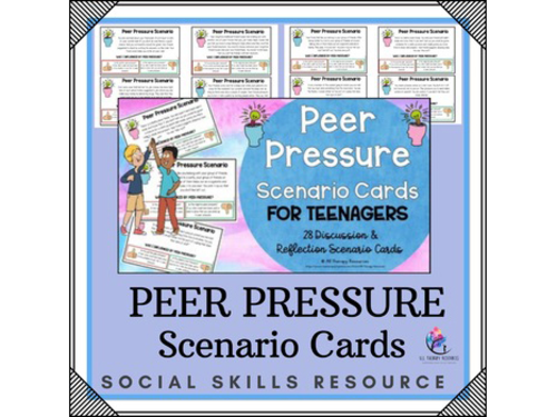 Peer Pressure Scenario Cards for Teenagers I School Counseling Lesson