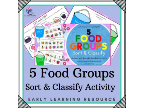 5 Food Groups Sort and Classify - Dental Nutrition Lesson