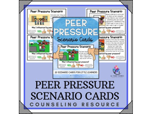 Peer Pressure Scenario Cards I School Counseling I Personal Space