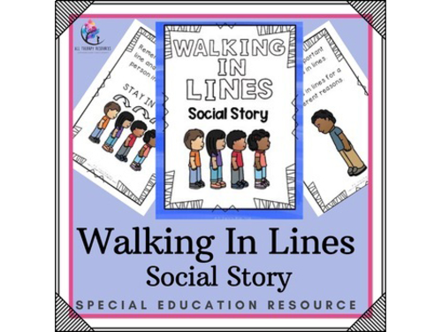 Walking In Lines Social Narrative - Visual Social Skill Life Skill SPED Autism