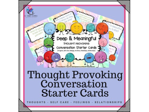 Deep & Meaningful Conversation Starter Cards - Therapy Intervention - Teenagers