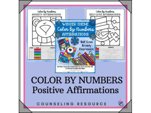 Winter Color by Affirmation - Mental Health Anxiety Depression Counseling