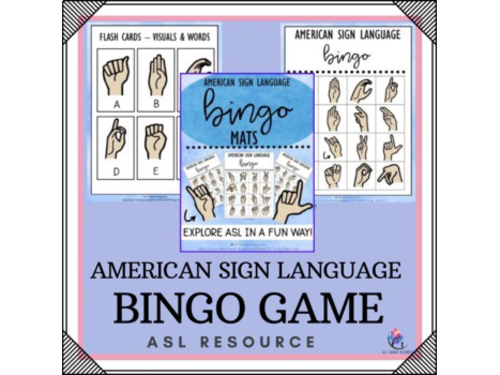 American Sign Language Bingo Game | ASL | Languages
