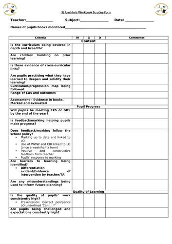 Book Scrutiny Template