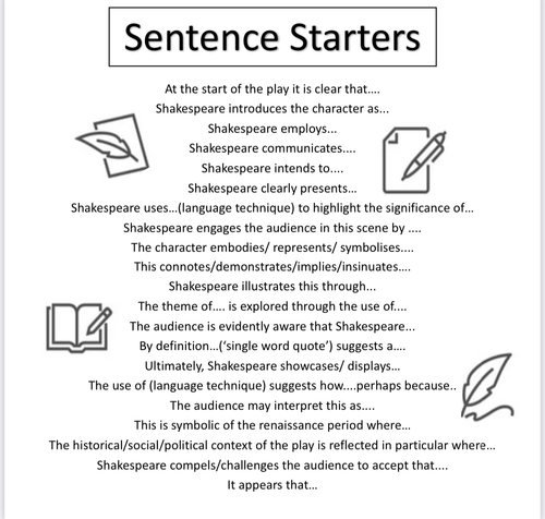 Sentence Starters