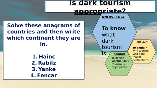 Dark tourism and extreme tourism (2 lessons)