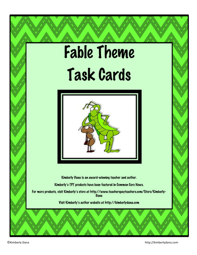 Fable Theme Task Cards