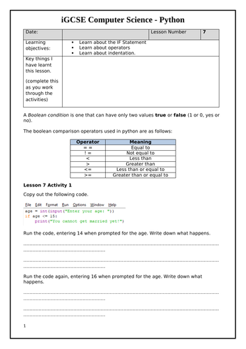 IF statements in Python