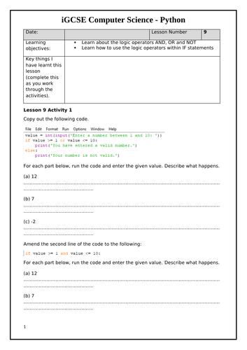 Using AND, OR and NOT in Python