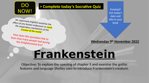 Frankenstein - Chapter 5 lesson