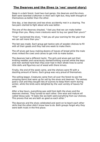 '-ves' Phoneme Story