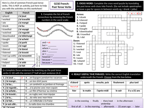 gcse-french-past-tense-verbs-revision-worksheet-teaching-resources