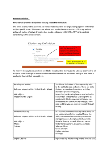 Whole school literacy