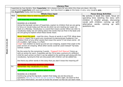 Reception Planning, Autumn 2, Week 3