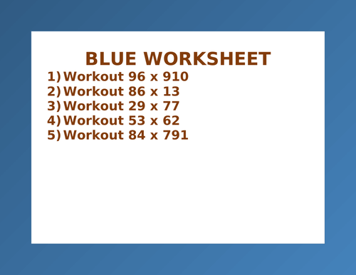 BLUE WORKSHEET 24