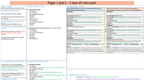 Business GCSE (9-1) Exam Technique Mat