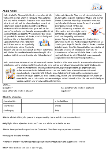 An die Arbeit - jobs and characteristics