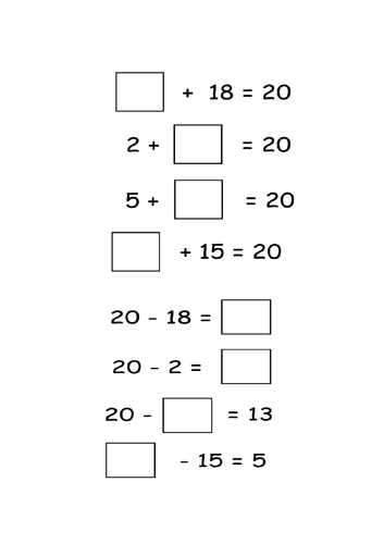 Addition and Subtraction worksheet