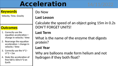 KS4 Science - Acceleration