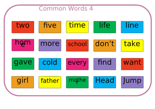 Common Words P2 mats