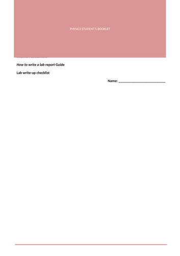 IB DP Physics Student's Booklet