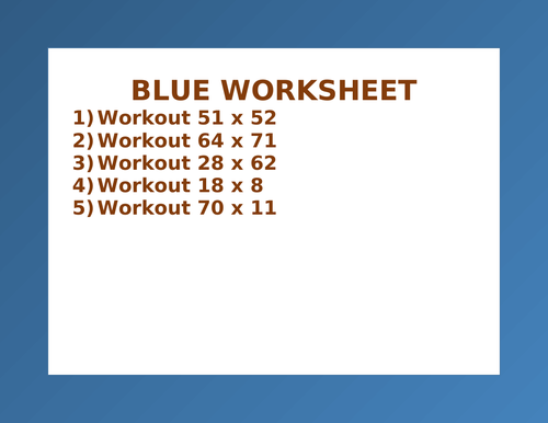 BLUE WORKSHEET 32