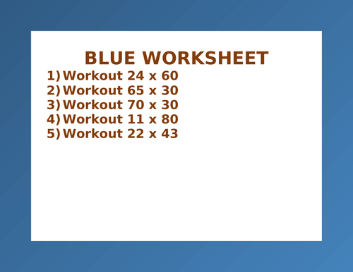 BLUE WORKSHEET 33