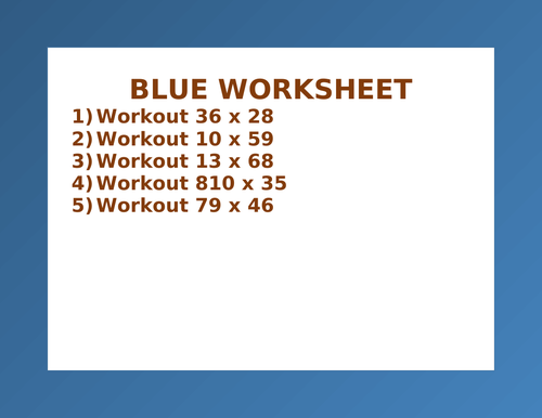 BLUE WORKSHEET 51