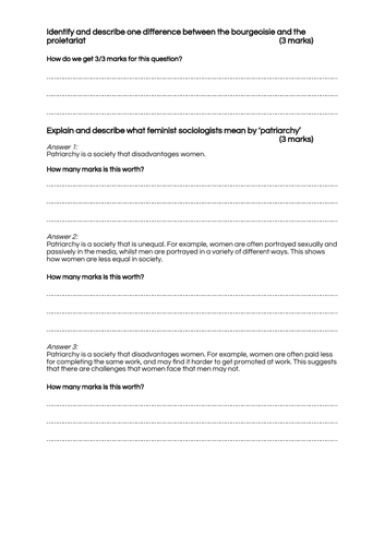 GCSE Sociology - Comparing Social Theories