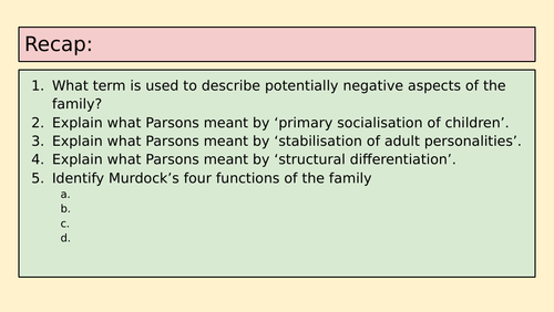 GCSE Sociology- Marxism & the Family