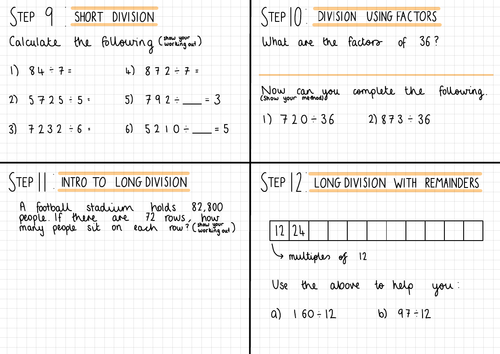 White Rose Maths Year 6 Addition, Subtraction, Multiplication & Division Homework Steps 9-12
