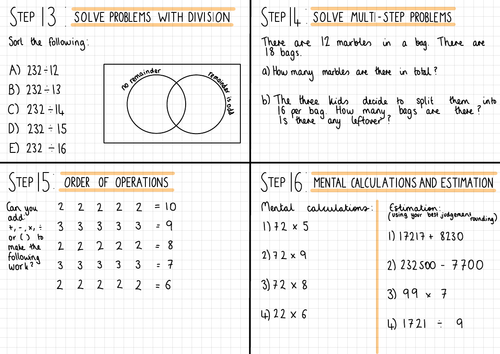 White Rose Maths Year 6 Addition, Subtraction, Multiplication & Division Homework Steps 13-16