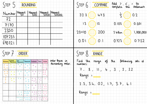 White Rose Maths Year 7 Place Value & Ordering Homework Steps 5-8