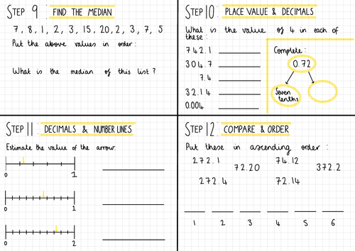 White Rose Maths Year 7 Place Value & Ordering Homework Steps 9-12