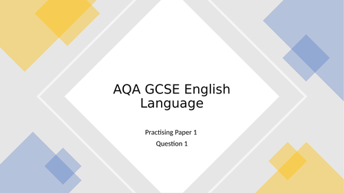 Eng Lang - Practicing Paper 1 Q1