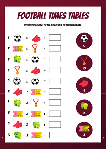 World Cup Football 2022 Timetables Maths Worksheet / Exercise / Game