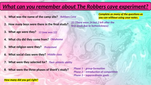 A-Level psychology [edexcel] - Social psychology, evaluation of Sherif Robbers Cave experiment
