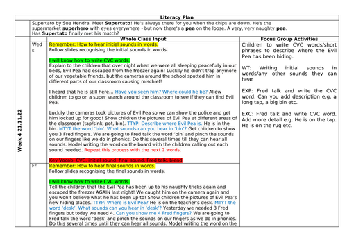 Reception Planning, Autumn 2, Week 4