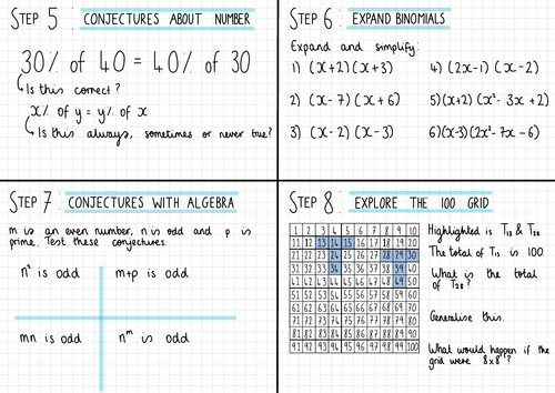 White Rose Maths Year 9 Testing Conjectures Homework Steps 5-8