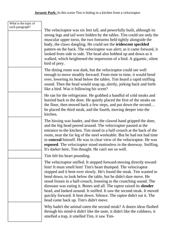 AQA Language Paper 1 Q3 - Structure (lower ability)