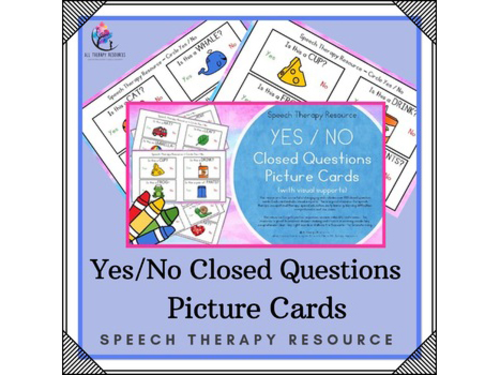 Yes/ No Closed Questions Picture Cards - Speech Therapy Resource - Autism