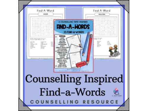 Find-A-Word - 21 Counseling Inspired Find-A-Words - Growth Mindset