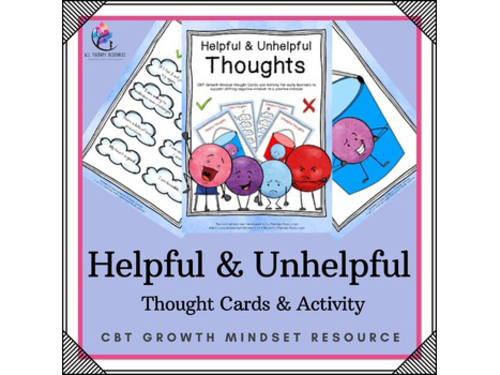 CBT Growth Mindset Thought Card Helpful/Unhelpful/Positive/Negative