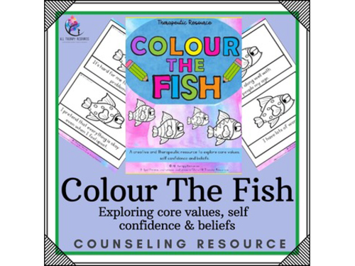 Color Me In Creative Counseling Resource- Explore Values, Personality, Beliefs
