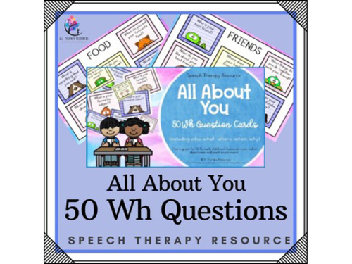 All About You - Wh Question Cards - Preschool Speech and Language Pack