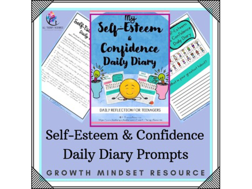 Self-Esteem & Confidence  Daily Diary Prompts - Teenagers Regulation Self Care