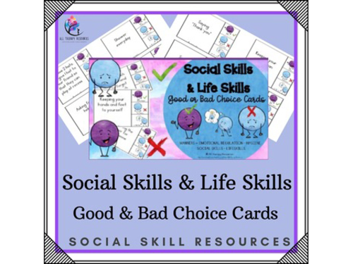 Social Skills & Life Skills - Good or Bad Choice Cards - Austism