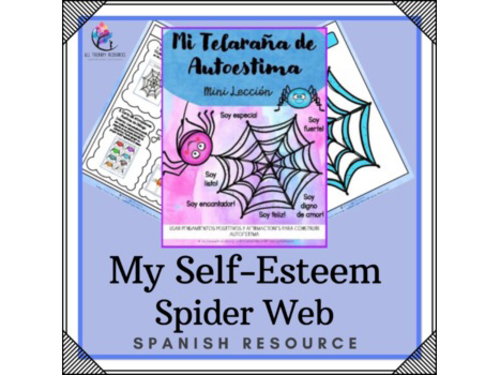 SPANISH VERSION - My Self-Esteem Spider Web -  Counseling - CBT  Affirmation