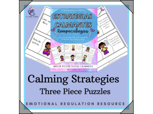 Spanish Version - Calming Strategies - Three Piece Puzzles - 14  Regulation