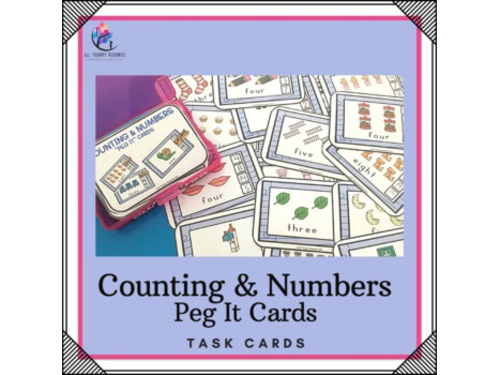 Counting & Numbers Peg It Task Cards - Preschool Kindergarten Homeschool